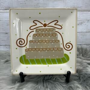 Retired Coton Colors Wedding Cake Ceramic Plate 12 Inch WED-12SQP-CAKE